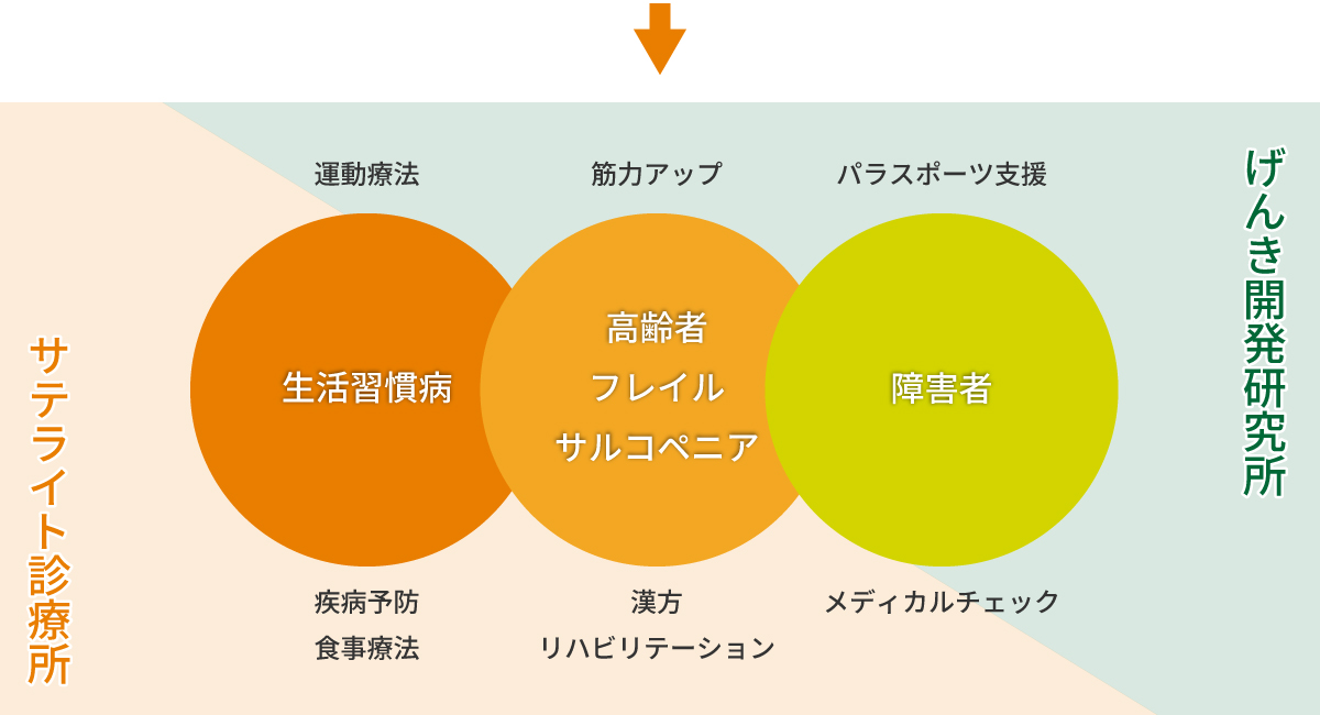 サテライト診療所とげんき開発研究所の役割